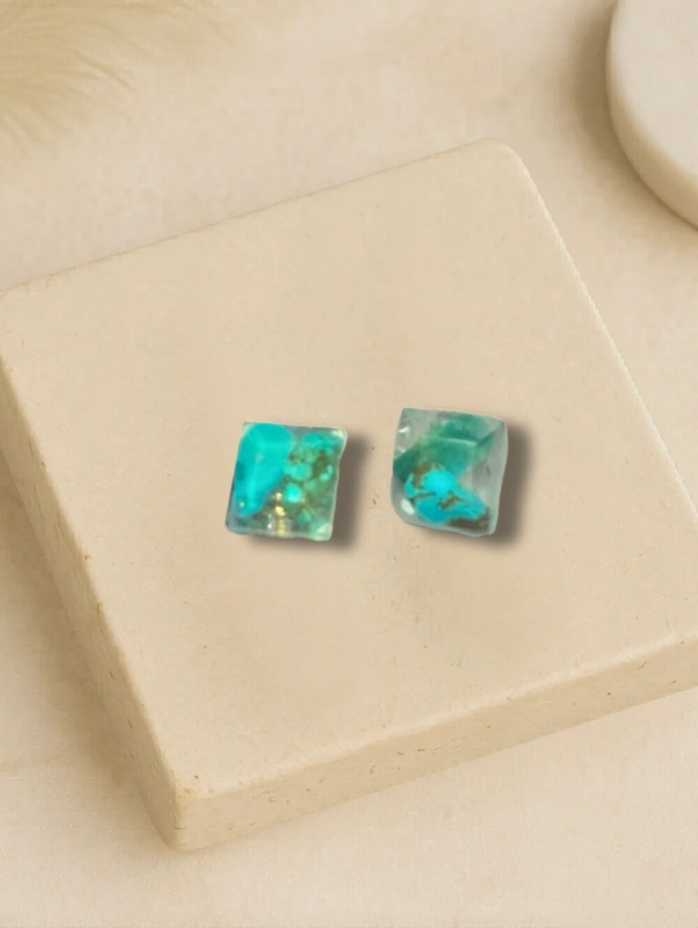 Turquoise Resin Earrings Post/studs